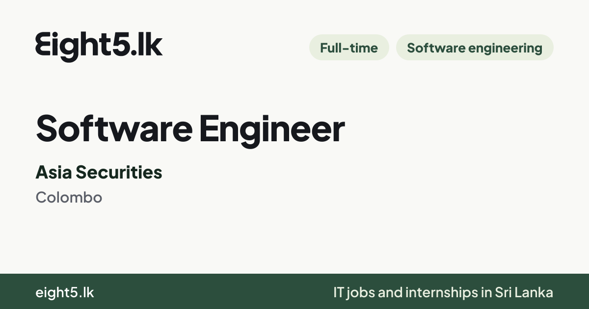 Software Engineer at Asia Securities — Eight5